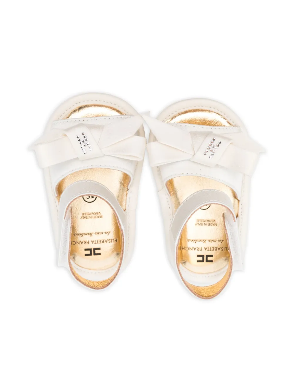 Elisabetta Franchi La Mia Bambina satin sandals Neutrals