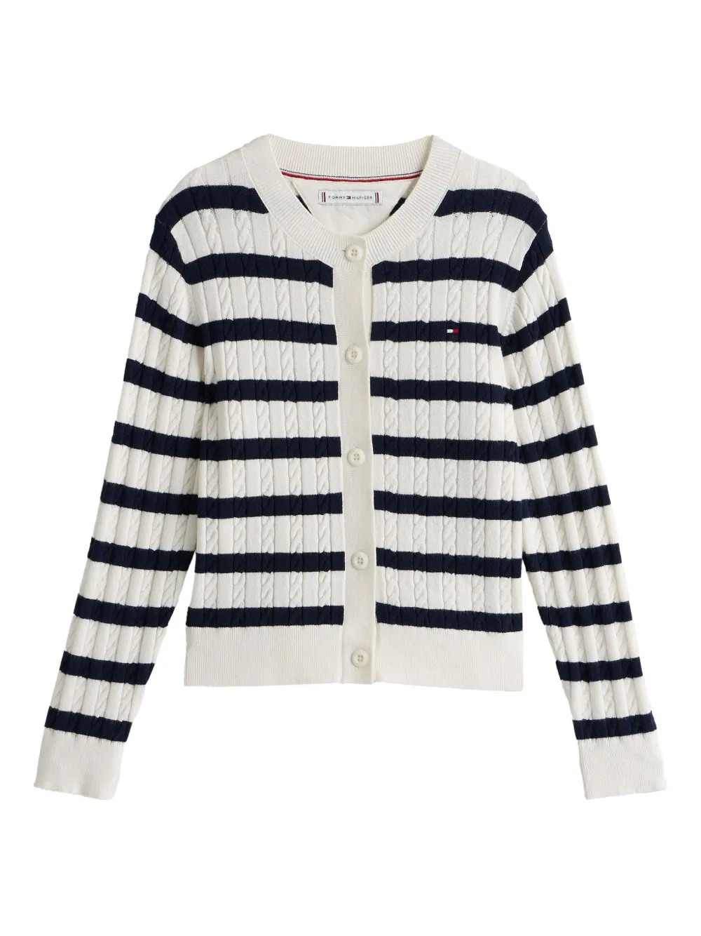 Tommy Hilfiger Junior Cardigan com listra | Branco | Image 1