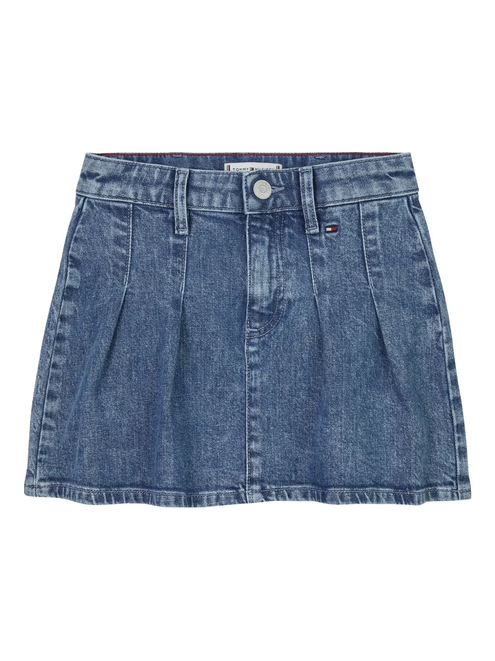 Tommy Hilfiger Junior pintuck-detailing denim skirt - Blu