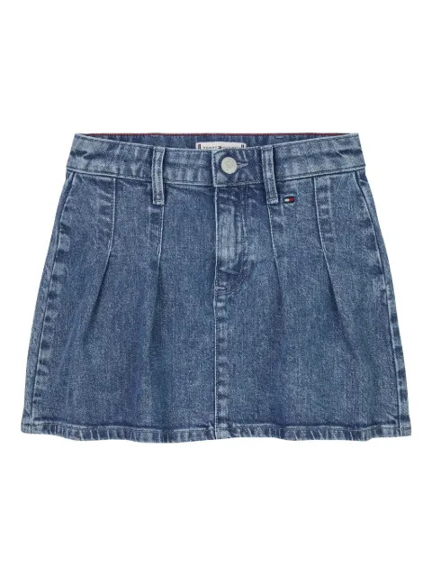 Tommy Hilfiger Junior falda de mezclilla con detalle de pliegues