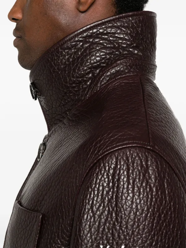 AMI Paris Leather Jacket | Brown | FARFETCH