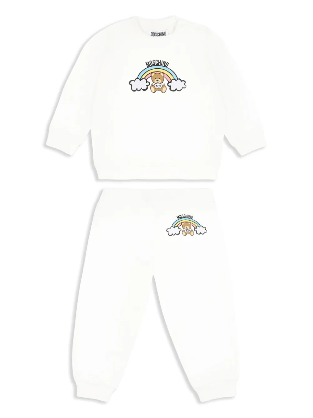 Moschino Kids Trainingspak met logoprint Wit