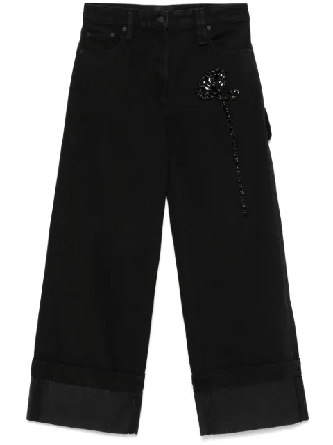 Simone Rocha Carnation-embellished jeans