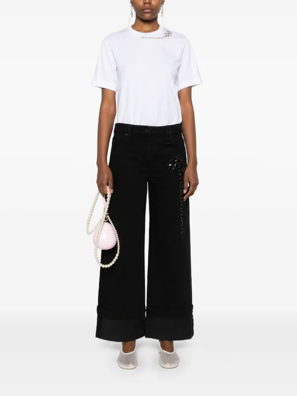 【関税込み】Simone Rocha ホワイト Embellished Flower Tシャツ Simone Rocha flower-embellished T-shirt | White | FARFETCH JO