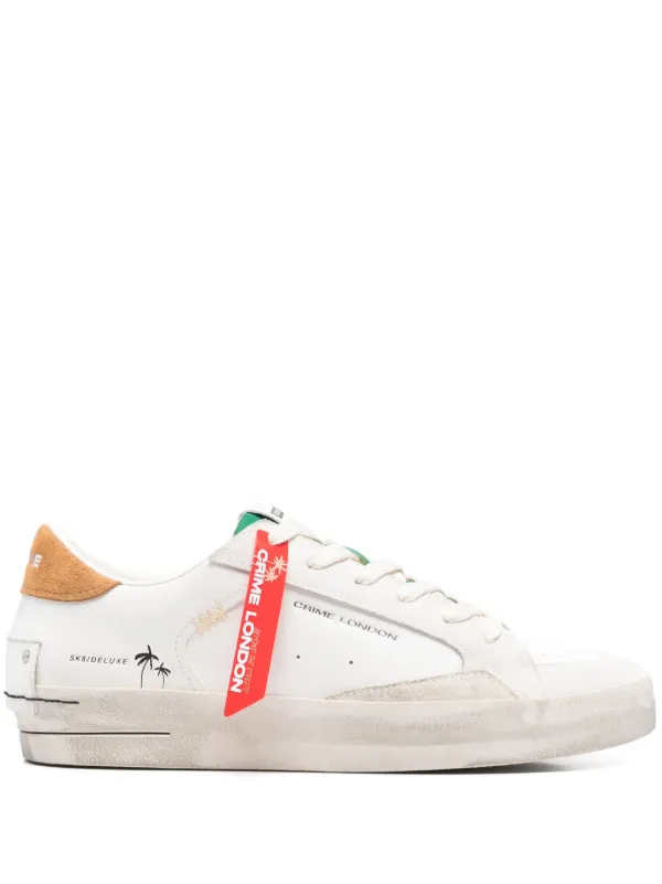 【関税&送料込】Crime London Sneakers White Amazon.com: Crime London Distressed White Low Sneakers