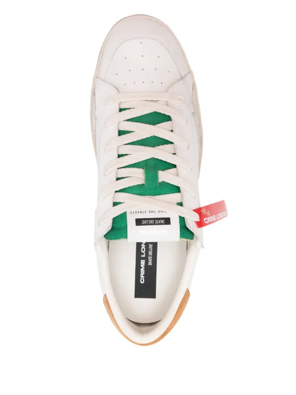 【関税&送料込】Crime London Sneakers White Crime London Distressed Metallic Orange white leather