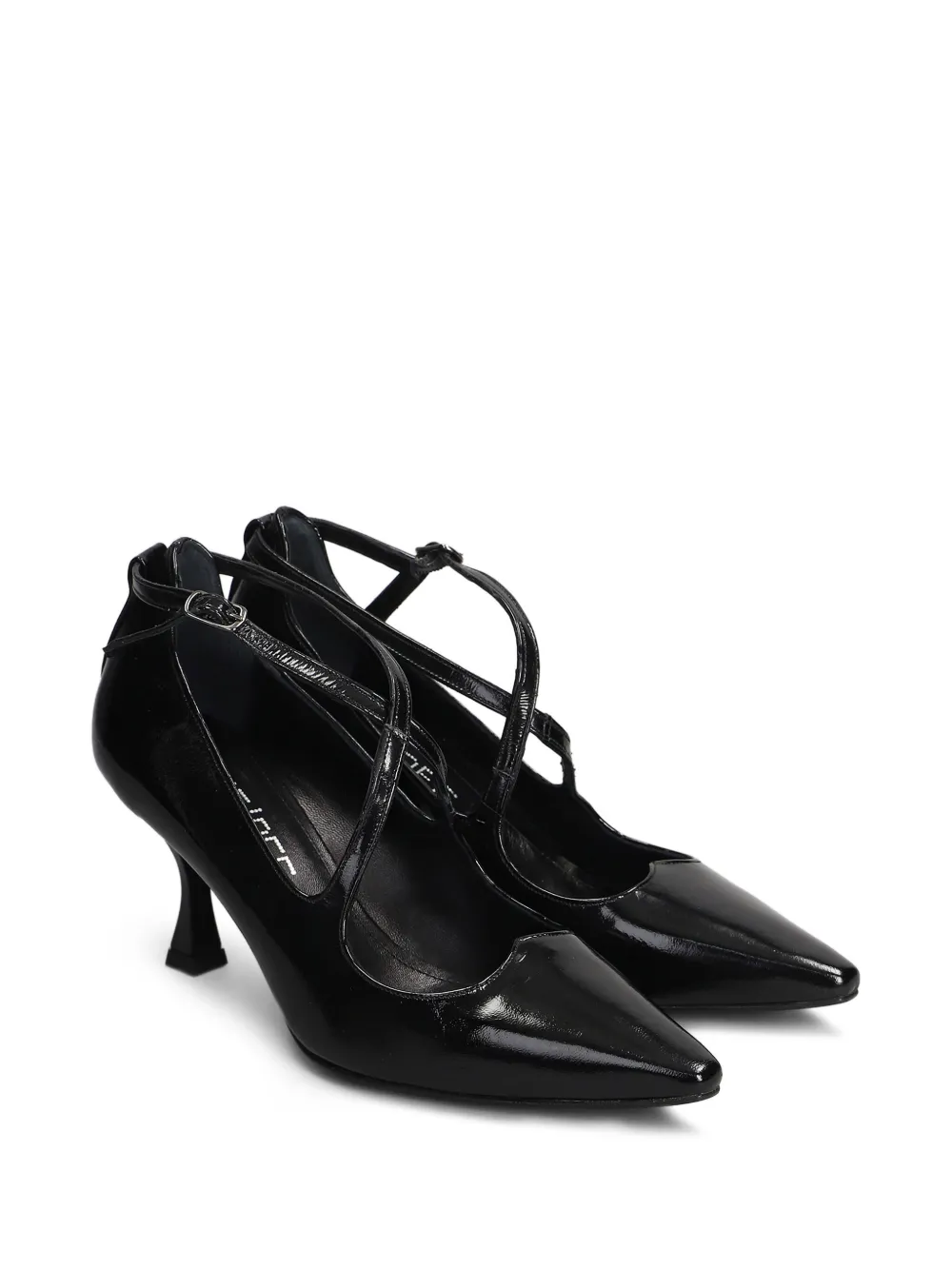 Julie Dee 75mm Patent Leather Pumps In Black