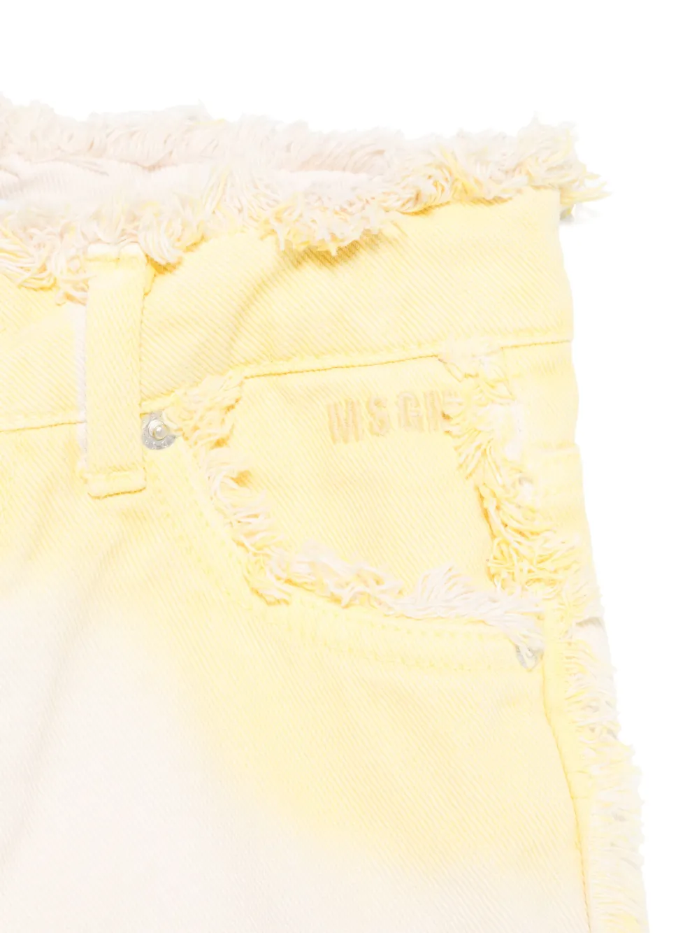 MSGM Kids Airbrushed spijkershorts Geel