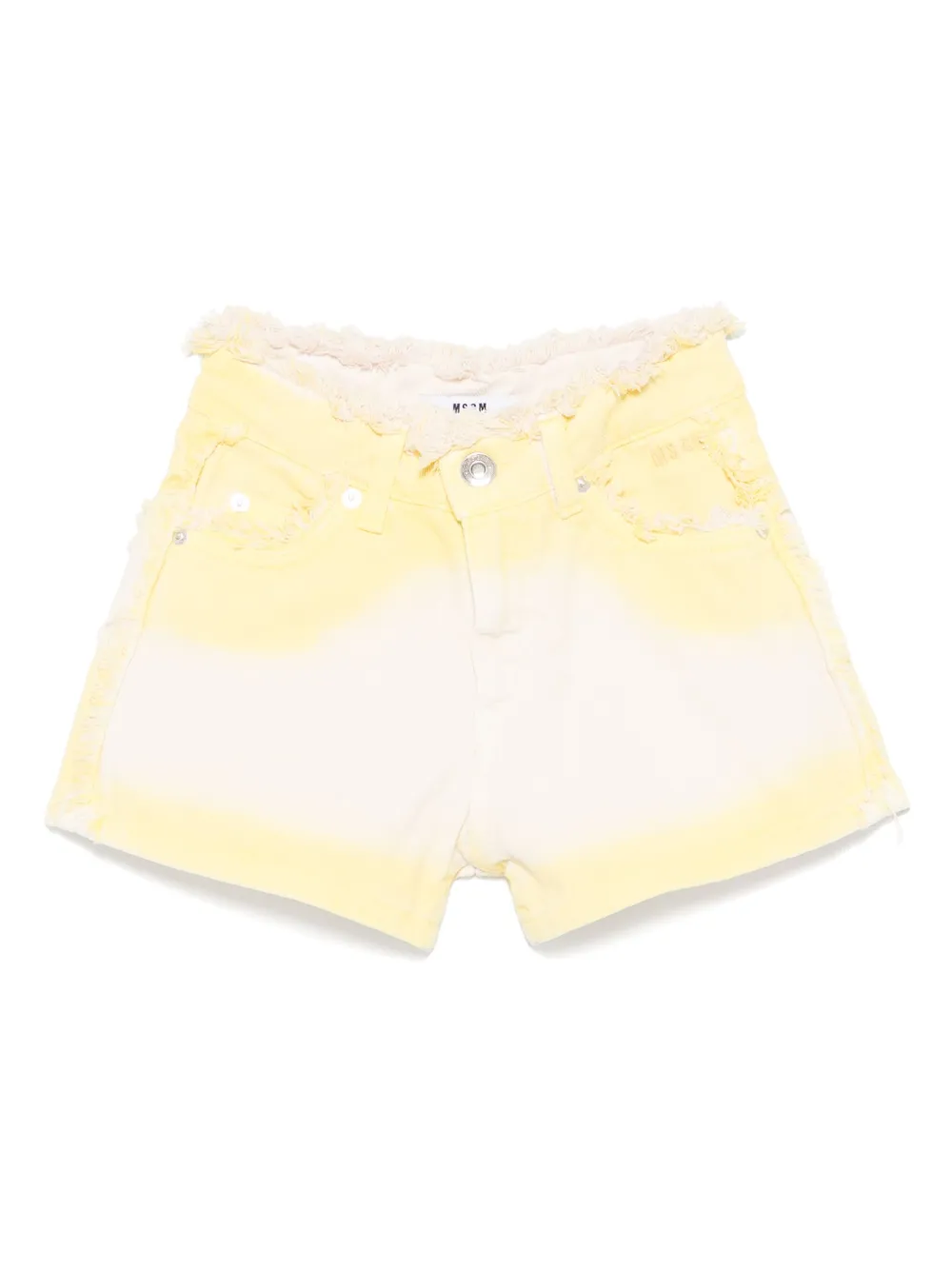 MSGM Kids Airbrushed spijkershorts Geel