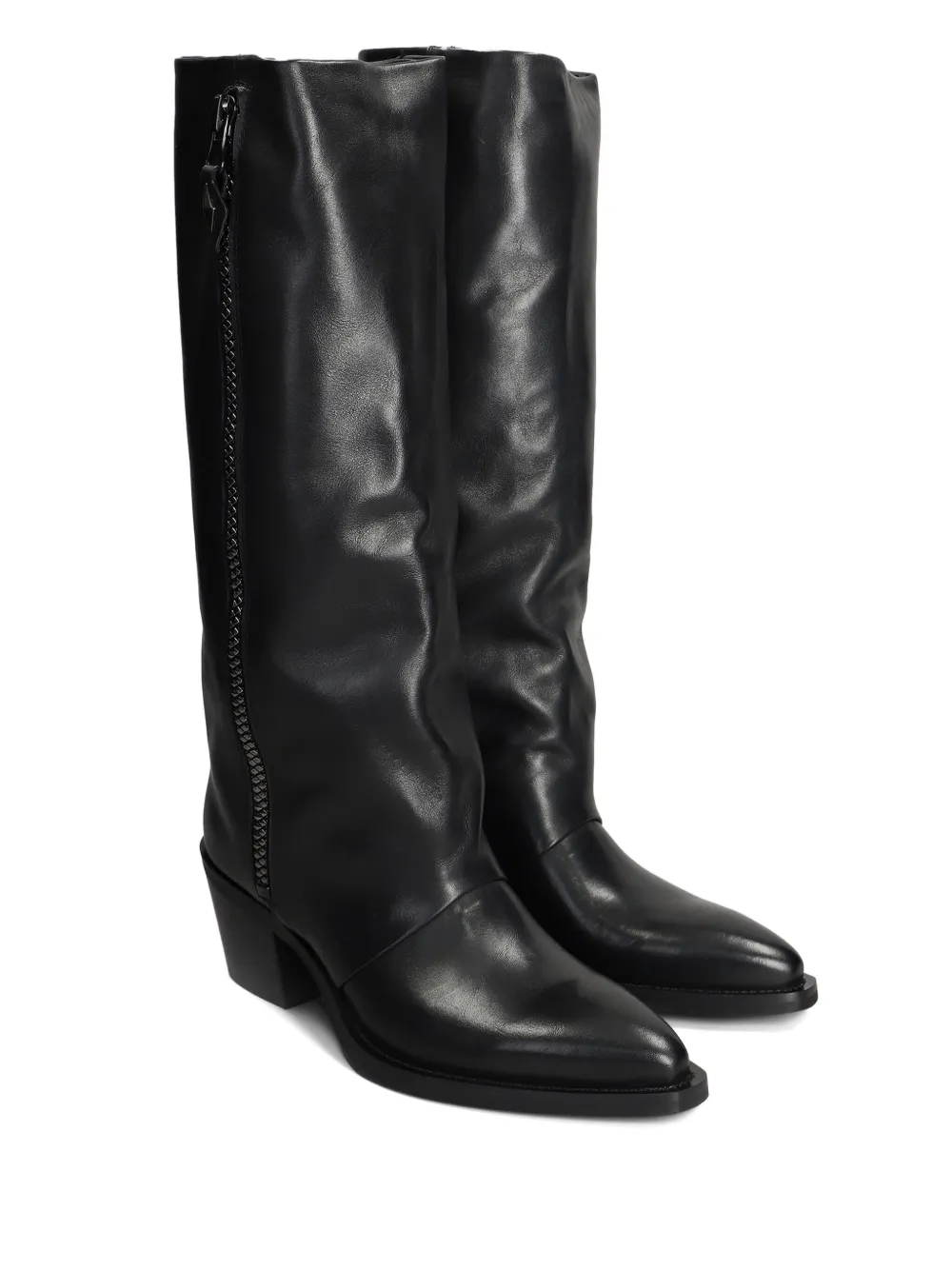 Metisse 60mm leather boots - Zwart