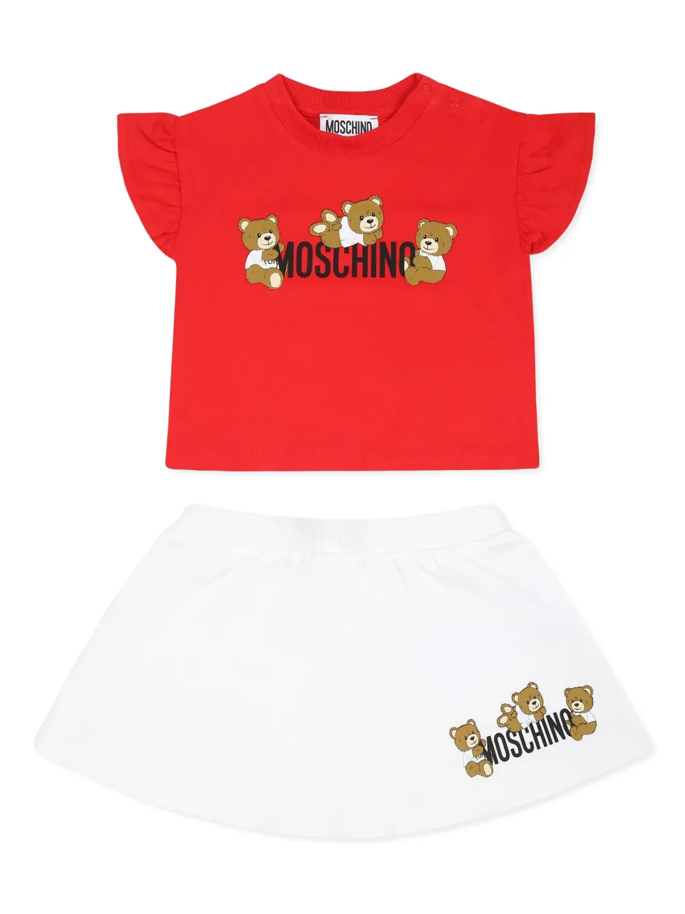 Moschino Kids Shorts met logo Wit