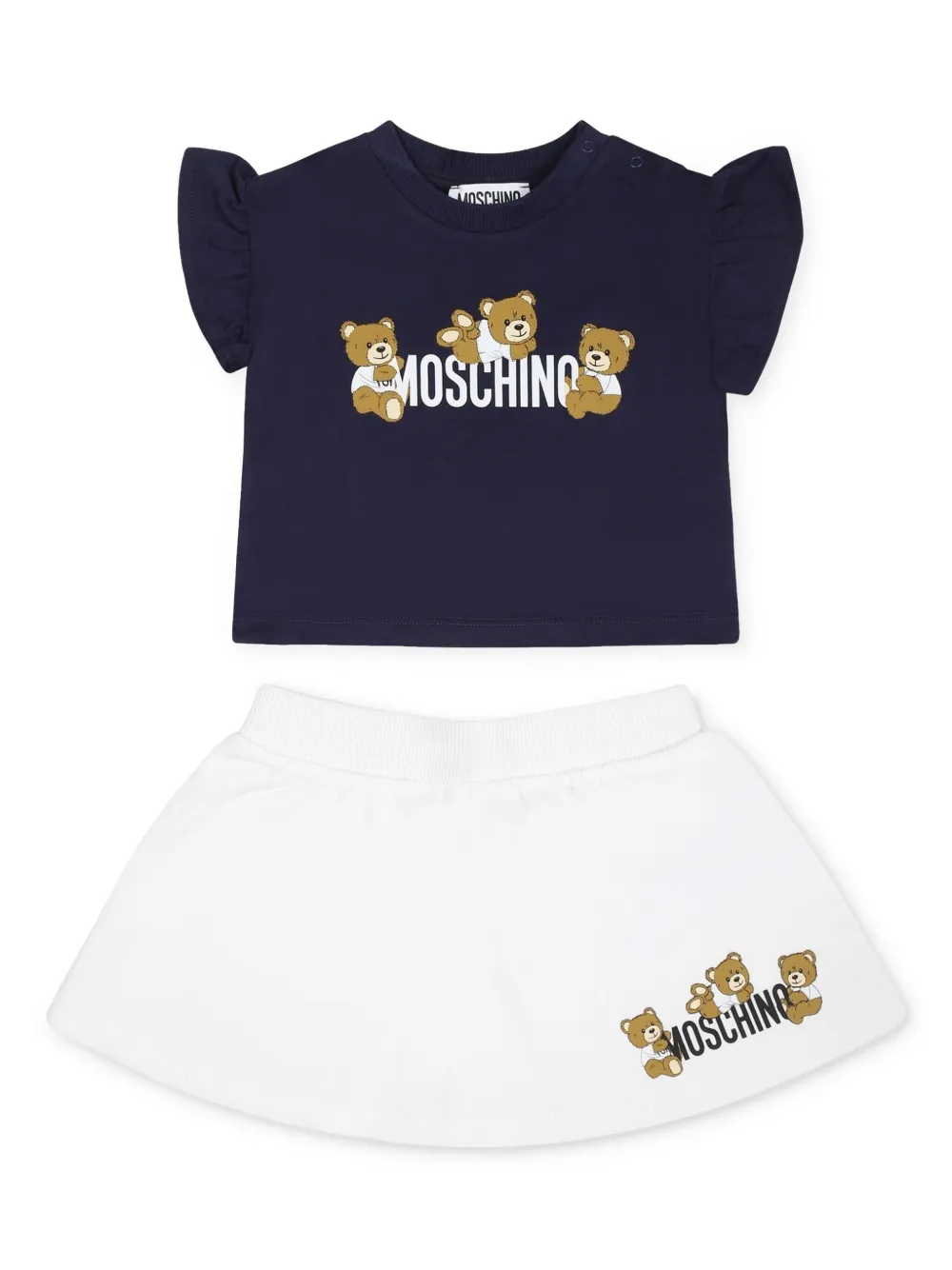 Moschino Kids Shorts met logo Wit