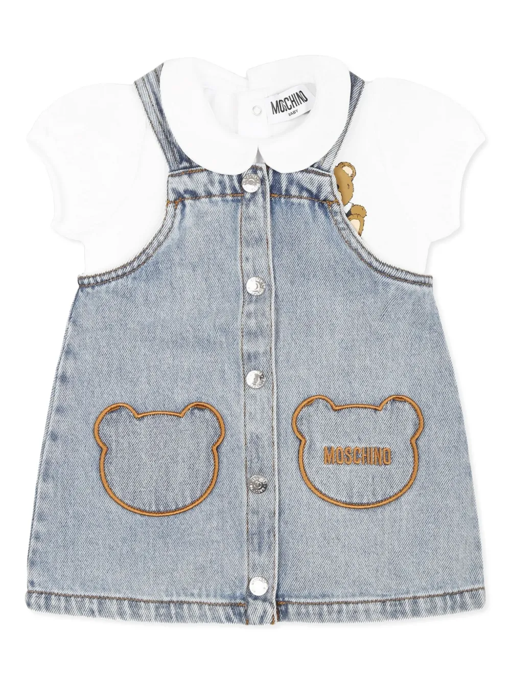 Moschino Kids デニム ワンピース - ブルー Moschino Kids デニム ワンピース - ブルー