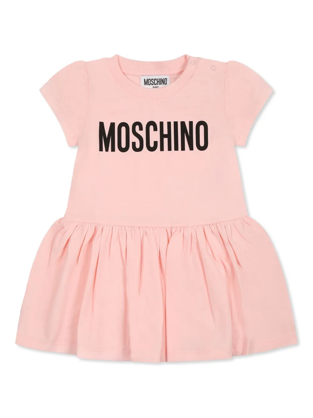 Moschino Kids Jurk met logoprint Roze