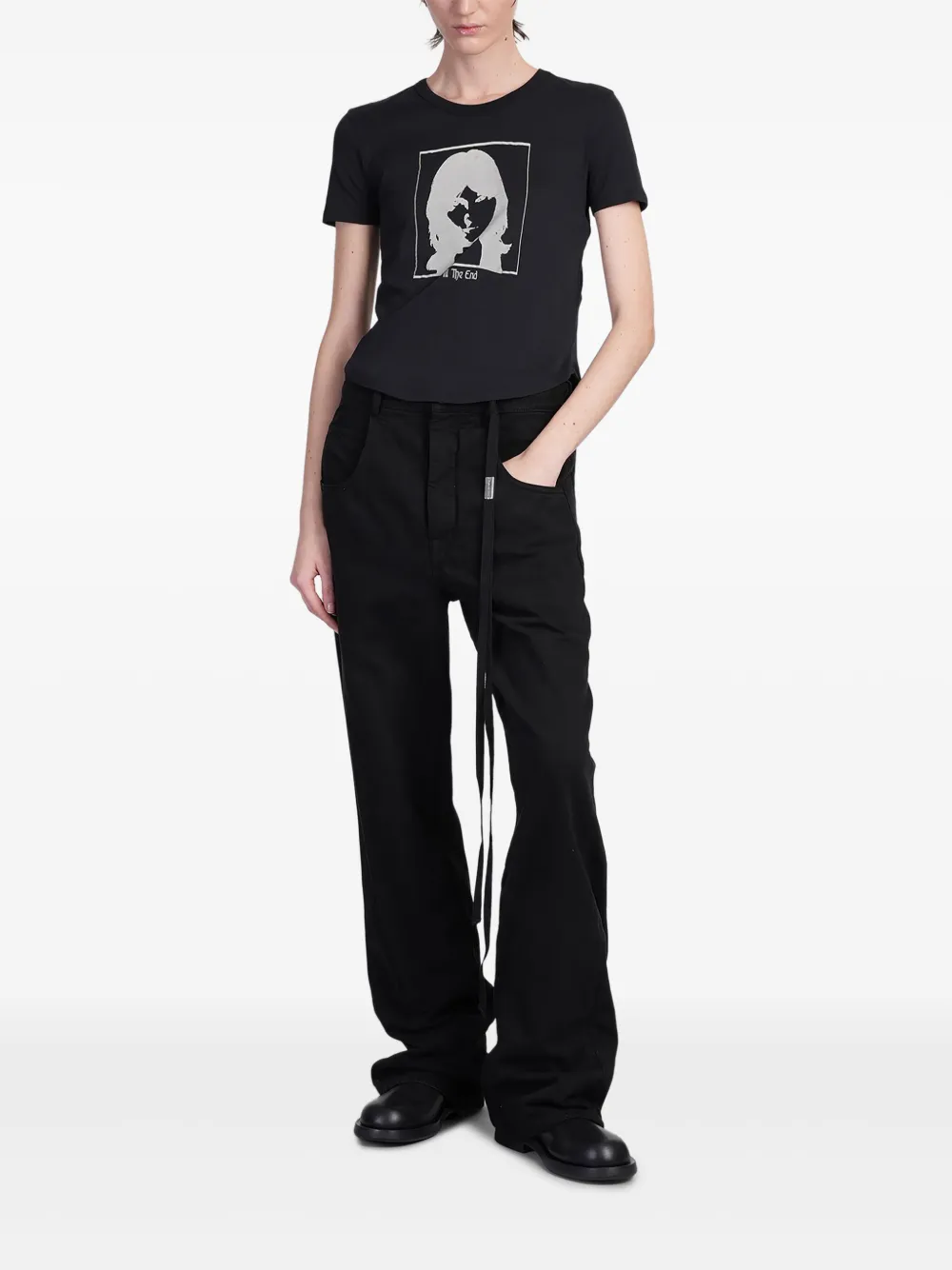 Ann Demeulemeester cotton t-shirt - Zwart