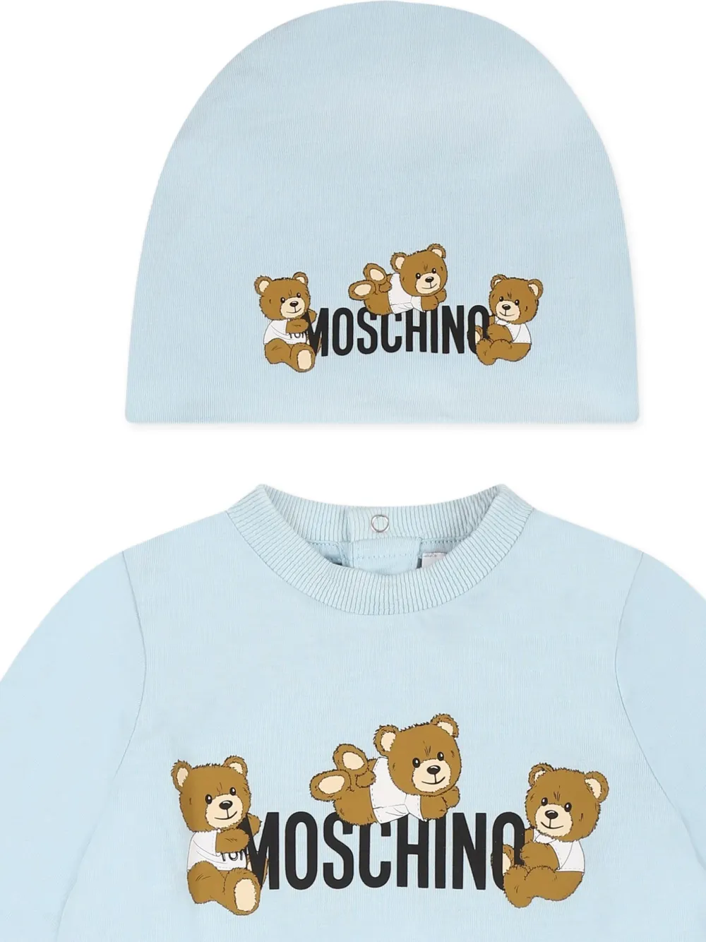 Moschino Kids Rompers met beerprint Blauw