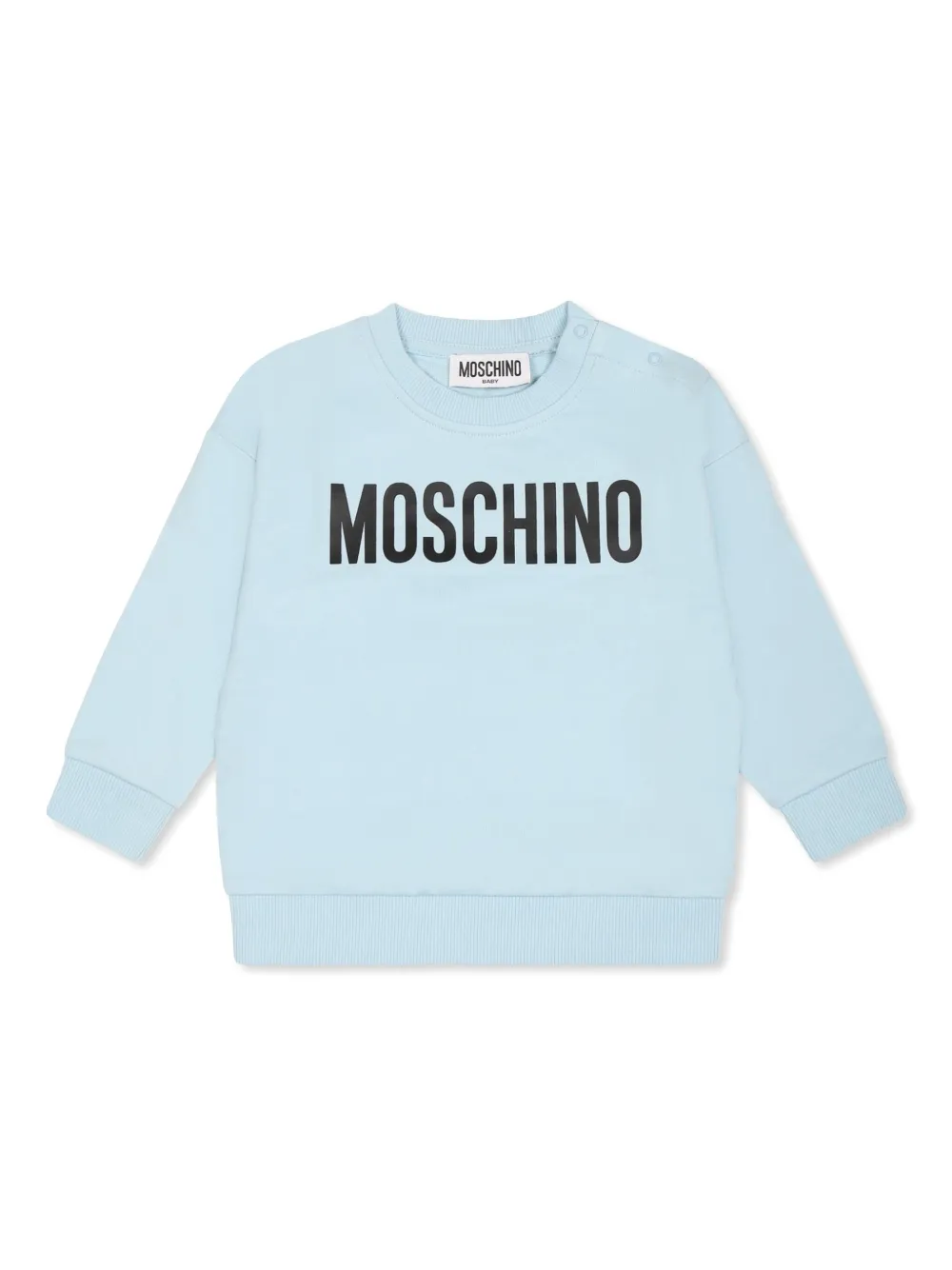 Moschino Kids Sweater met logoprint Blauw