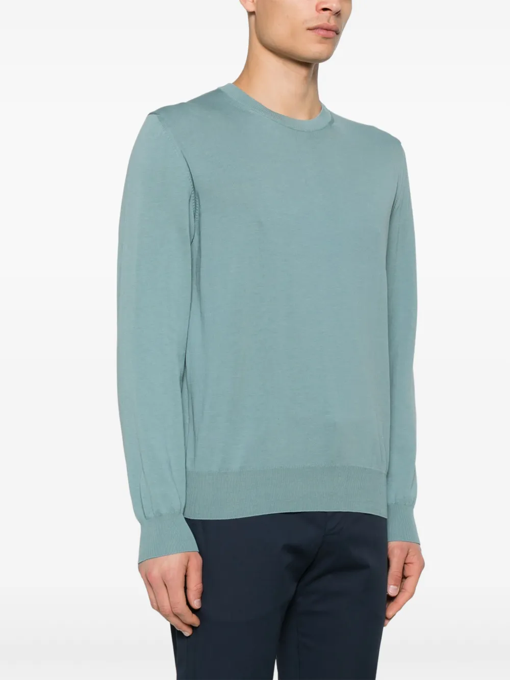 Canali Fijngebreide trui Blauw