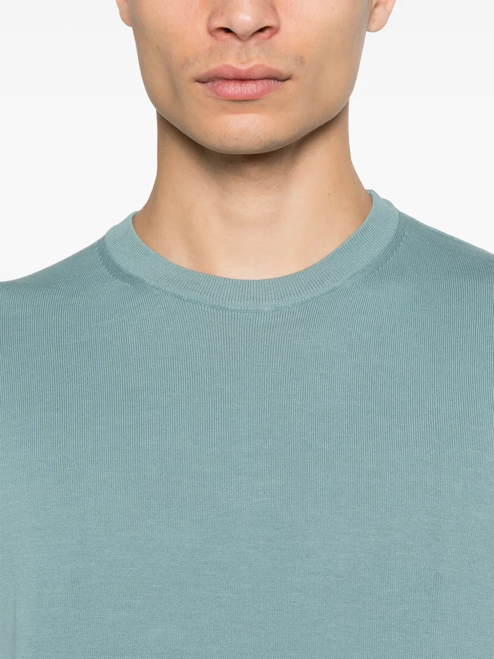 Canali Fijngebreide trui Blauw