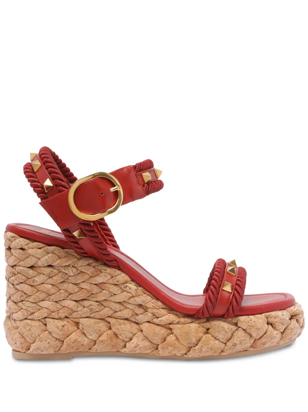 Valentino Garavani rockstud embellished espadrilles Red