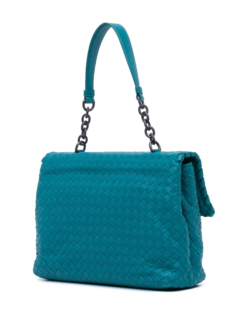 Bottega Veneta Pre-Owned 2012-2024 grote Nappa Intrecciato Olimpia schoudertas - Blauw