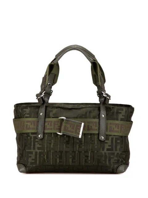 Fendi Pre-Owned bolsa de mano Medium Zucca Nylon Zip Code 2000-2010