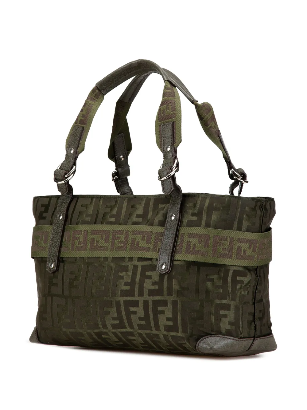 Fendi Pre-Owned 2000-2010 Medium Zucca Nylon Zip Code handbag | Pre-Owned | Image 2