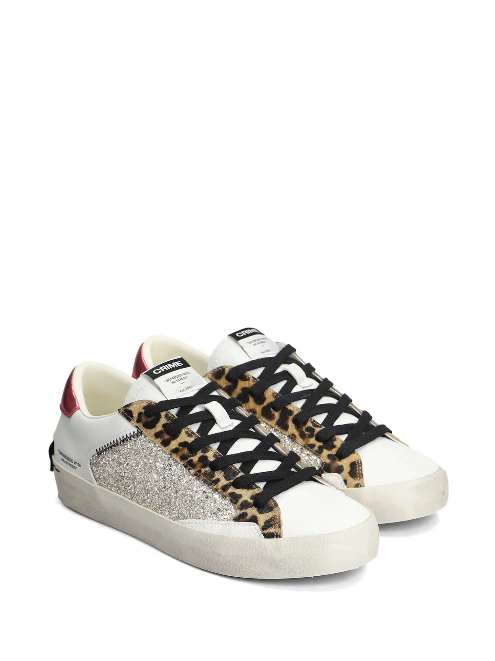 Crime London Gerafelde sneakers - Wit