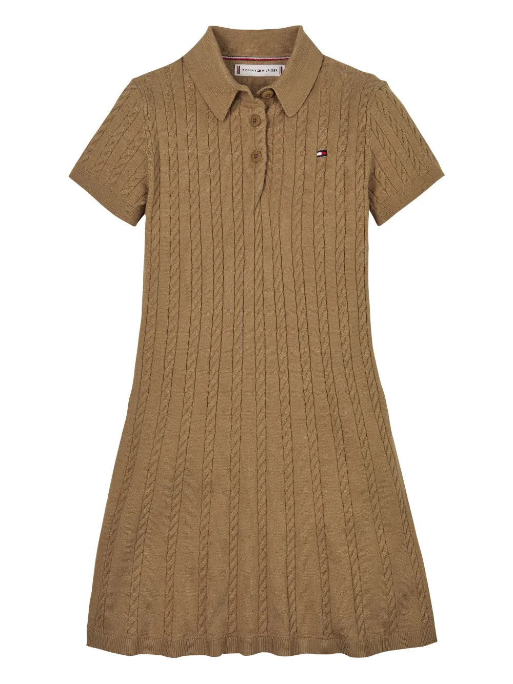 Tommy Hilfiger Junior Jurk met polokraag Bruin