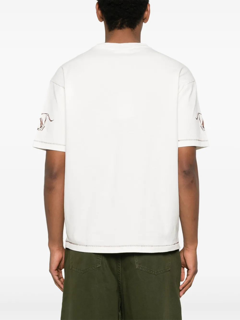 Drôle De Monsieur T-shirt met geborduurd logo Wit