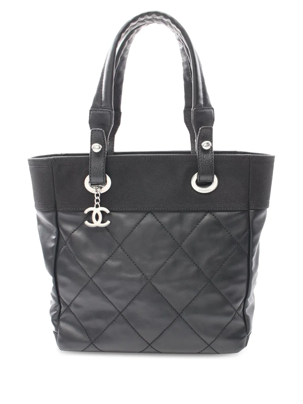 CHANEL Pre-Owned 2008-2009 スモール パリ ビアリッツ ハンドバッグ - ブラック CHANEL Pre-Owned 2008-2009 スモール パリ ビアリッツ ハンドバッグ - ブラック