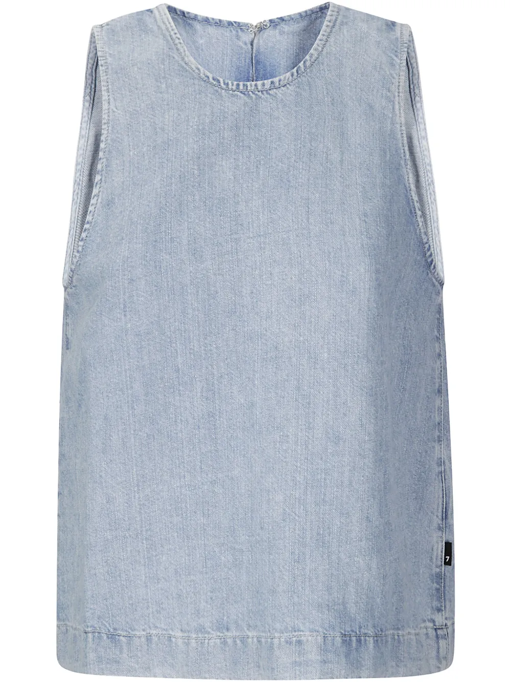 7 For All Mankind Kansas denim top Blauw