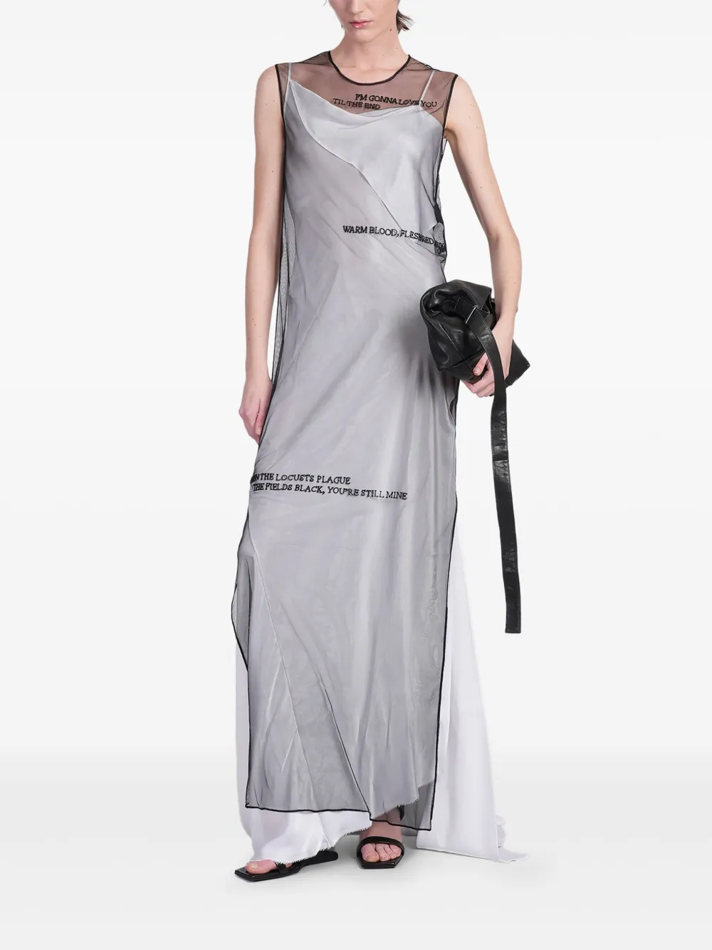 Ann Demeulemeester transparent dress - Zwart