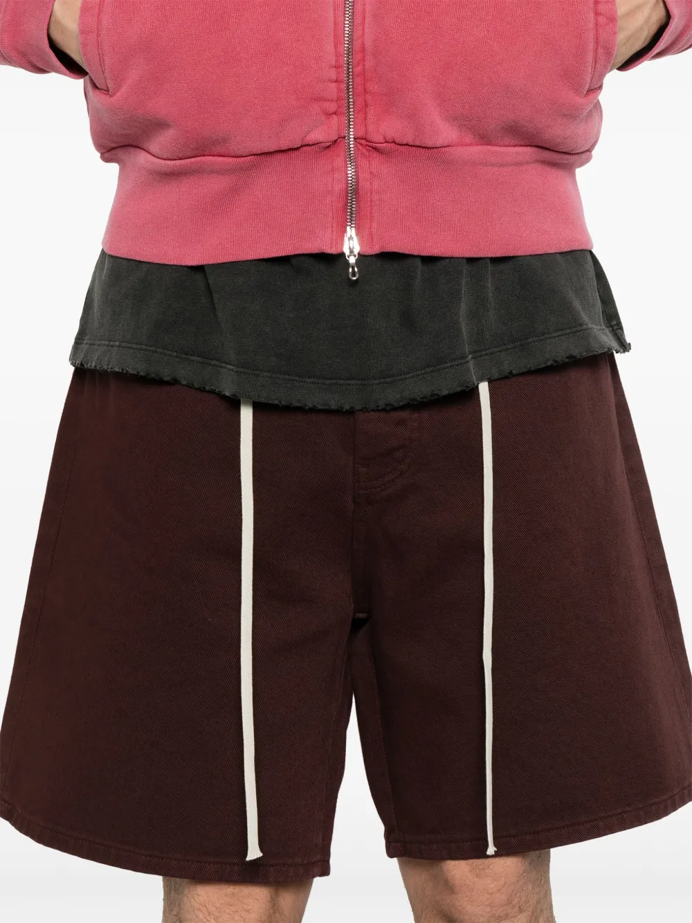 Shop State Of Order Denim Shorts In Red