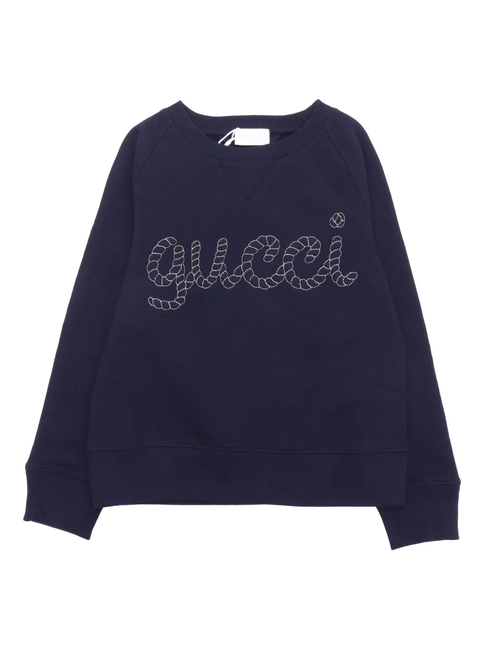 Gucci Kids Sweater met geborduurd logo Blauw