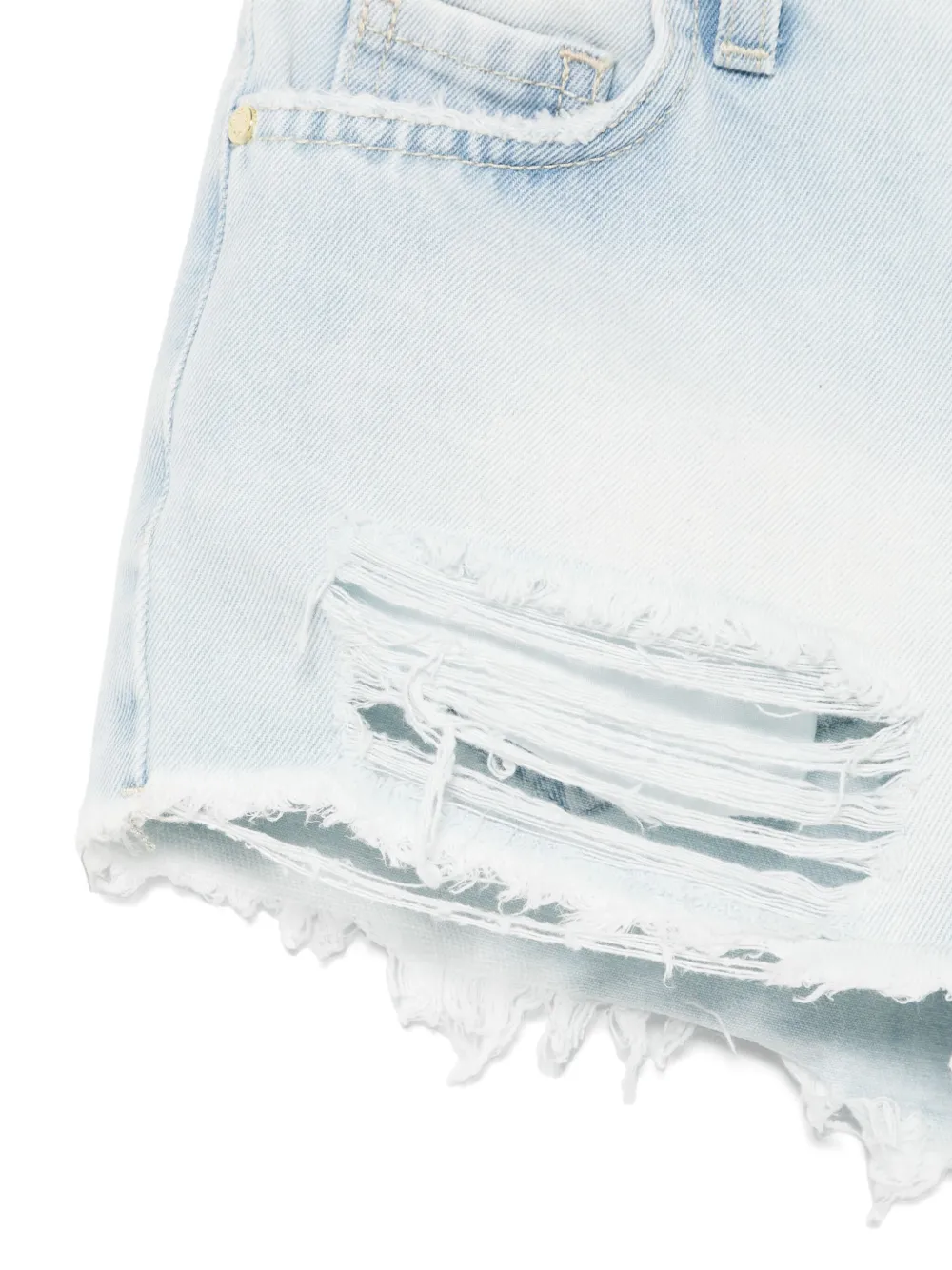 Miss Grant Distressed Denim Shorts In Blue