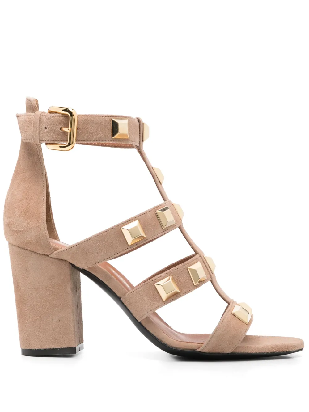 Via Roma 15 90mm stud-embellished sandals Neutrals