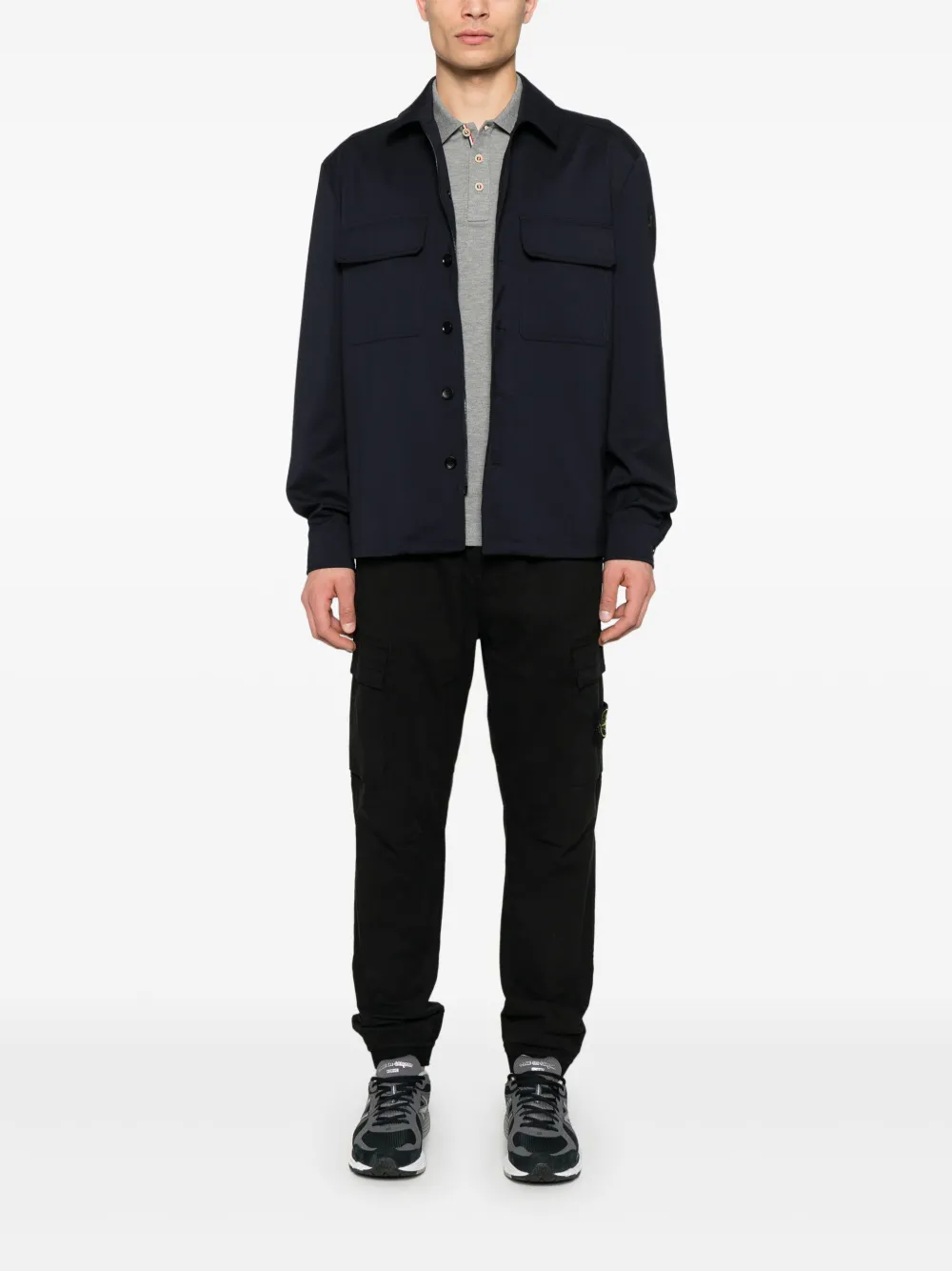 Moncler Jack met logopatch Blauw