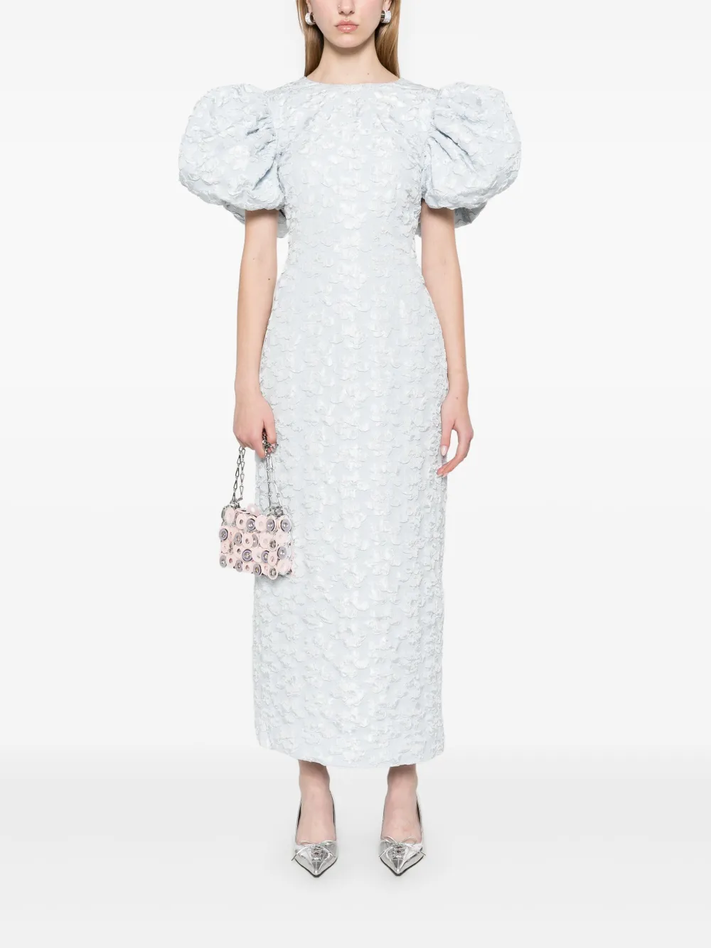rotatebirgerchristensen ROTATE BIRGER CHRISTENSEN Donzige midi-jurk met jacquard - Blauw