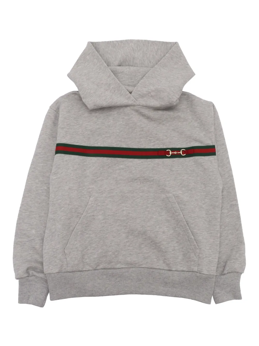 Gucci Kids Web Stripe-trim hoodie | Grey | Image 1