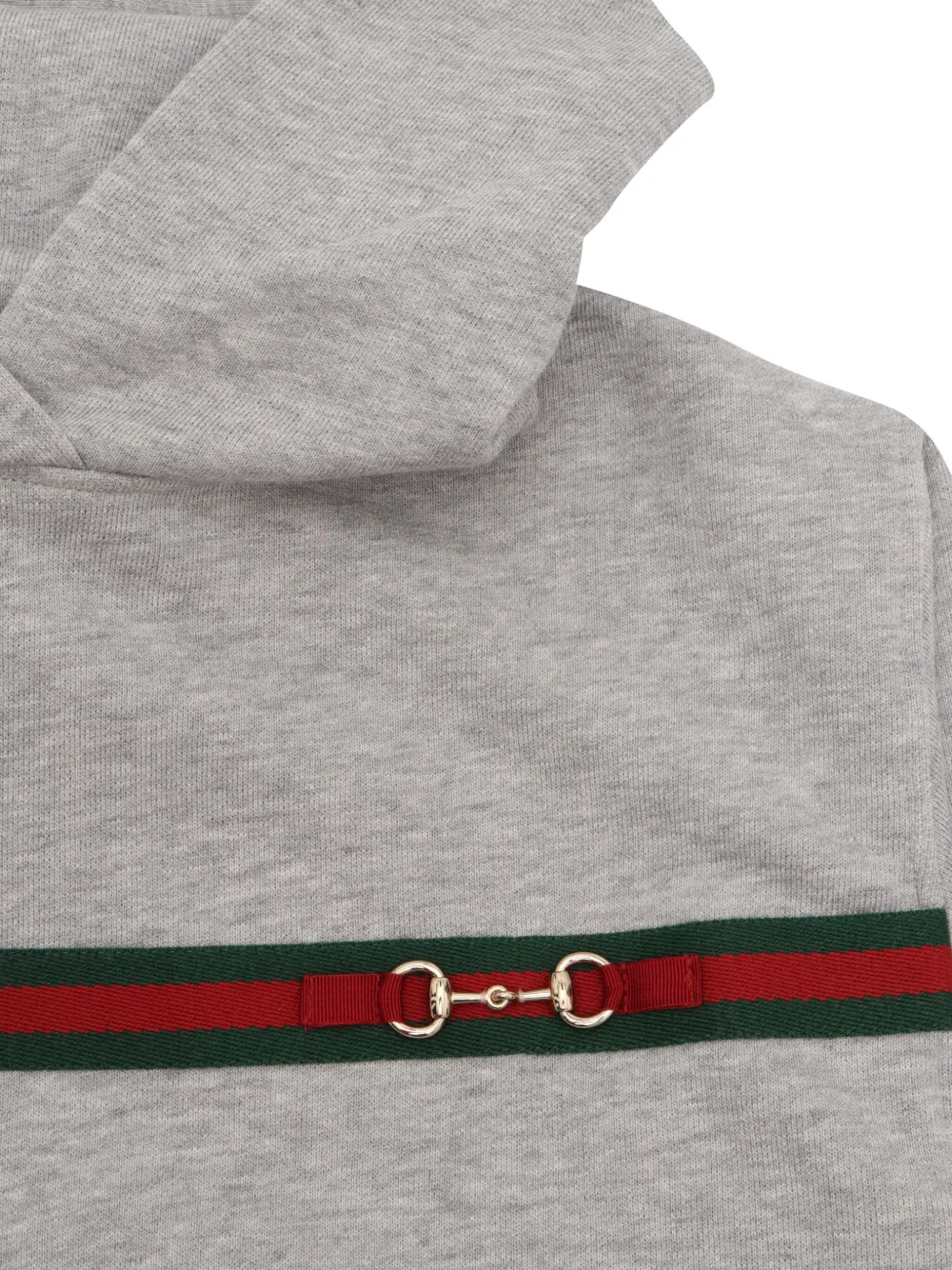 Gucci Kids Hoodie met Web Stripe-afwerking Grijs