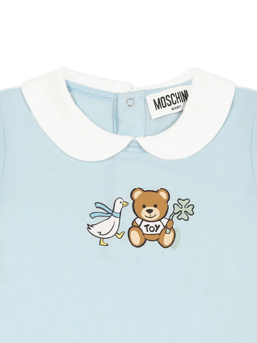 Moschino Kids Romper met beerprint Blauw