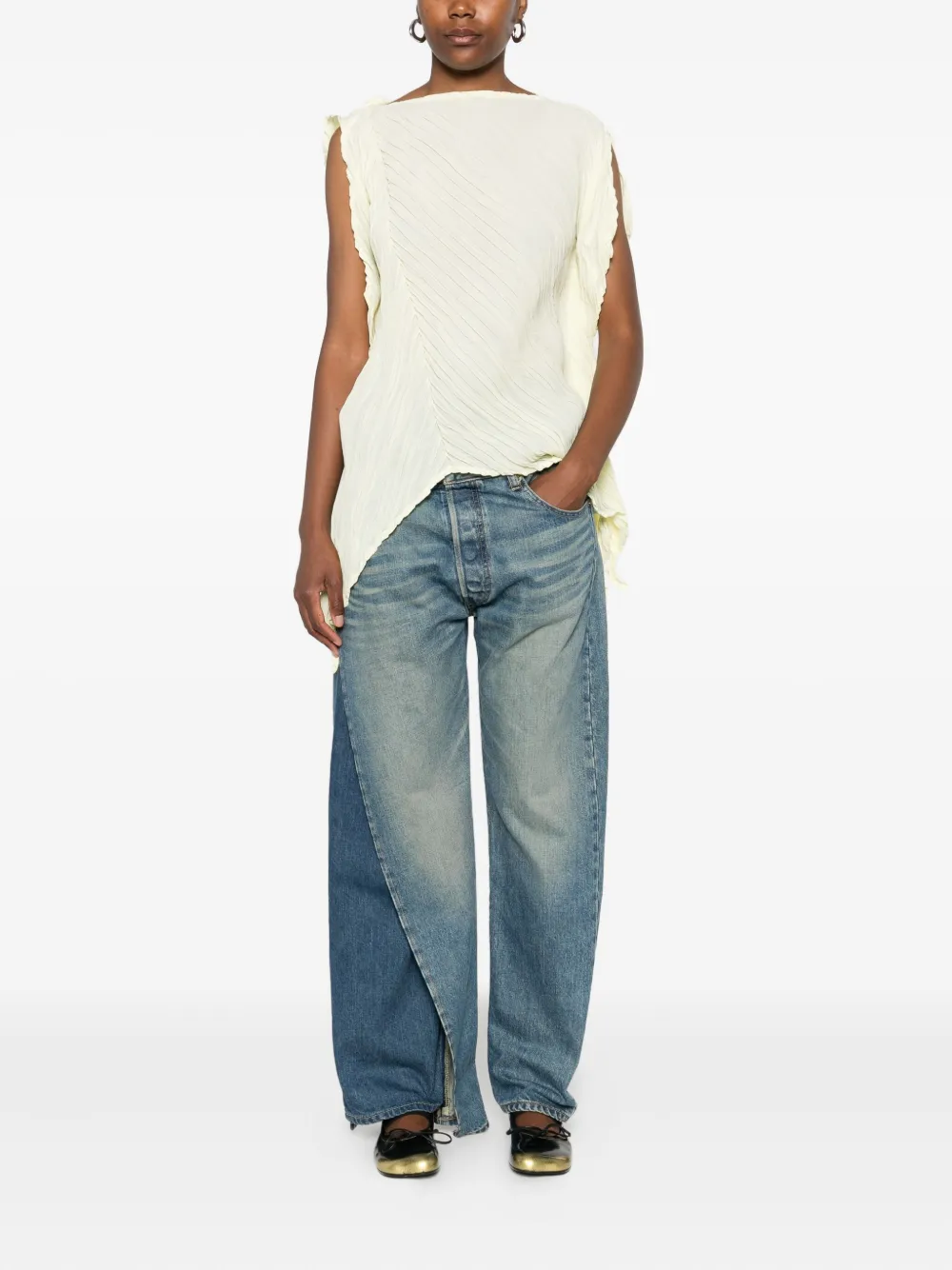 Comme Des Garçons asymmetric-hem jeans | Straight-Leg Jeans | Image 2