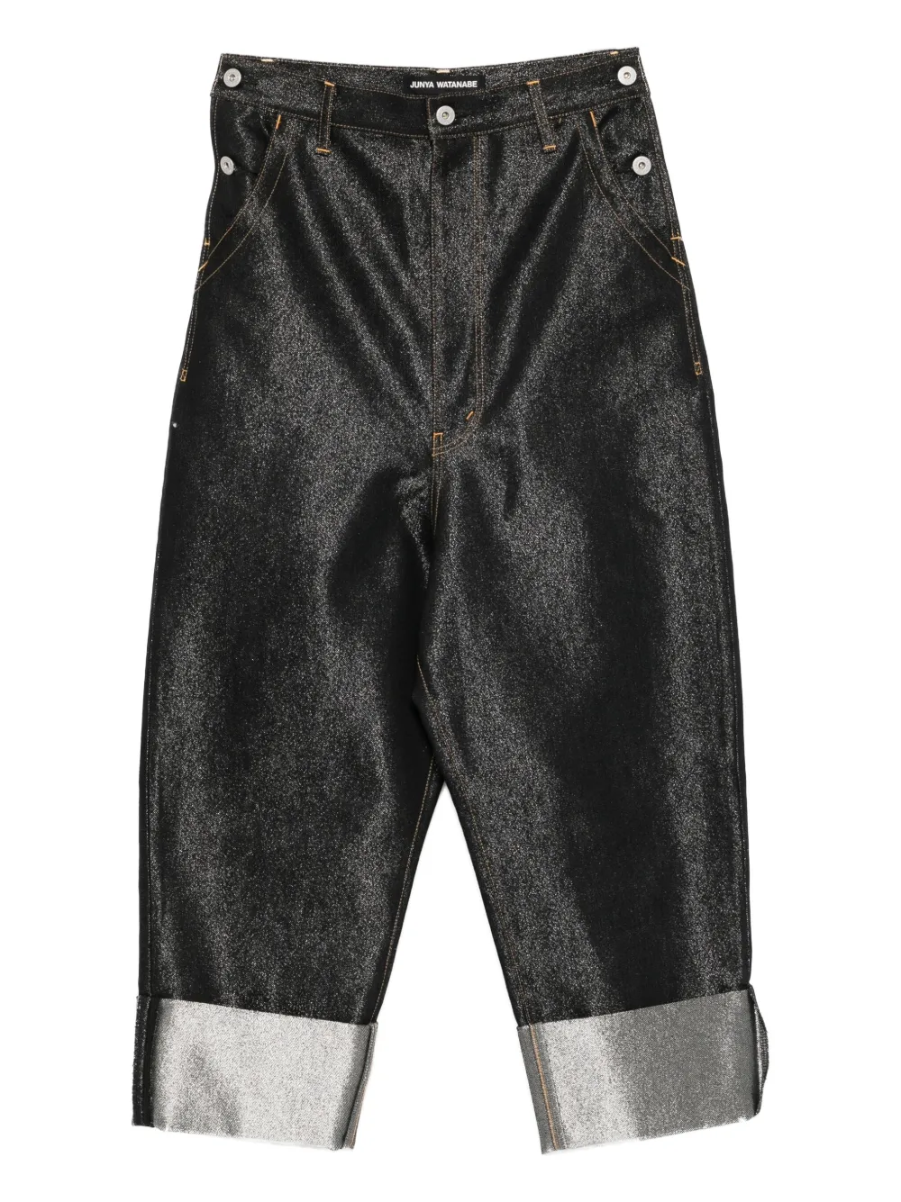 Comme Des Garçons metallic cropped trousers Zwart