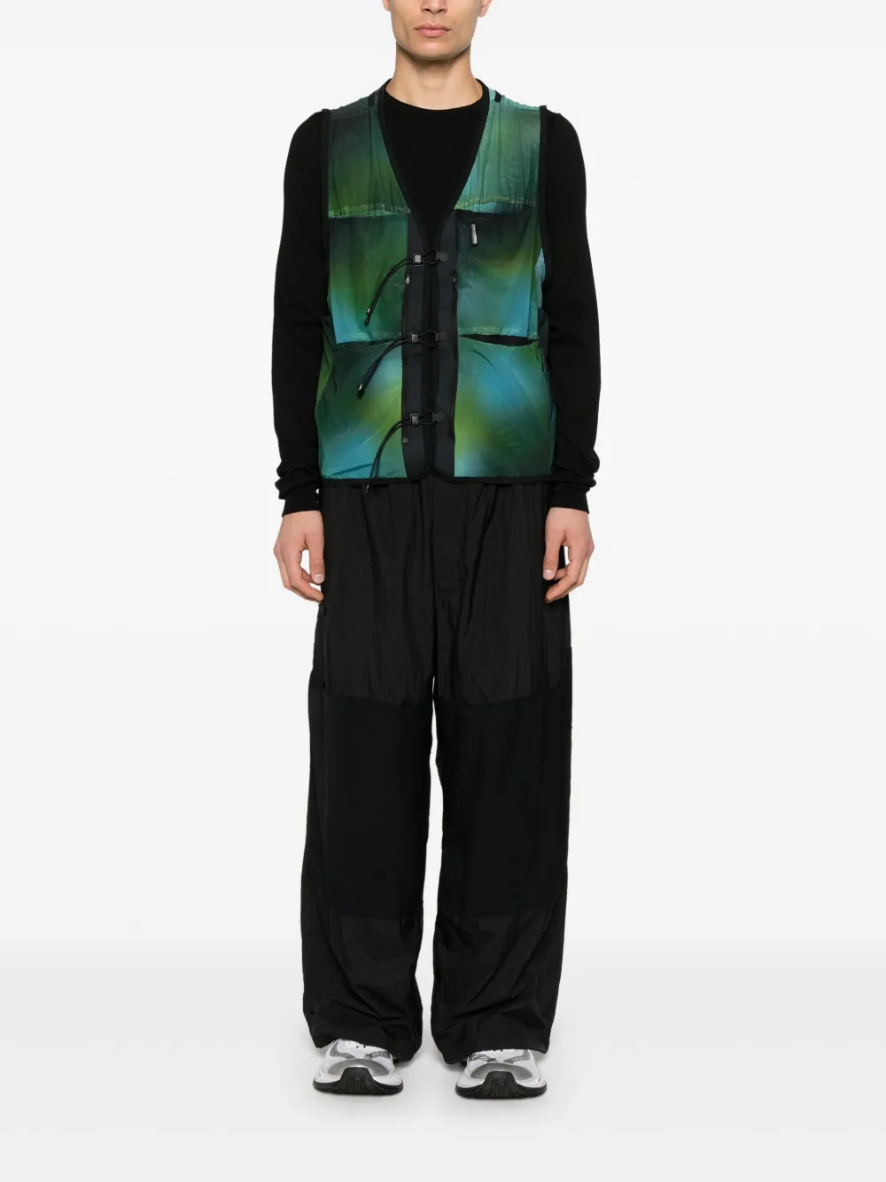 Y-3 Mesh gilet met all-over print - Groen