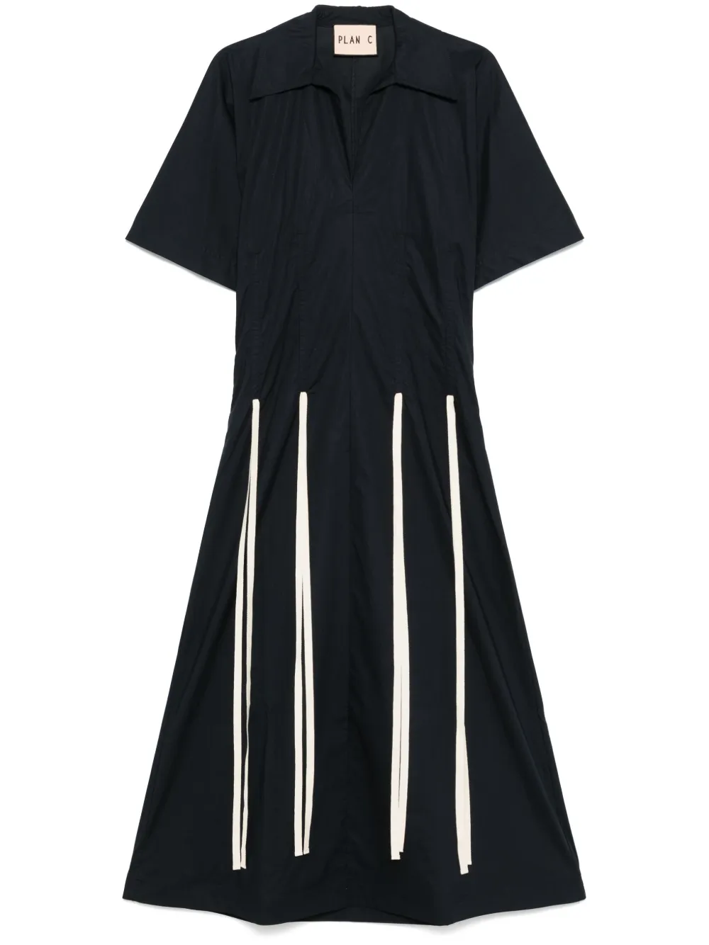 Plan C Katoenen midi-jurk Blauw