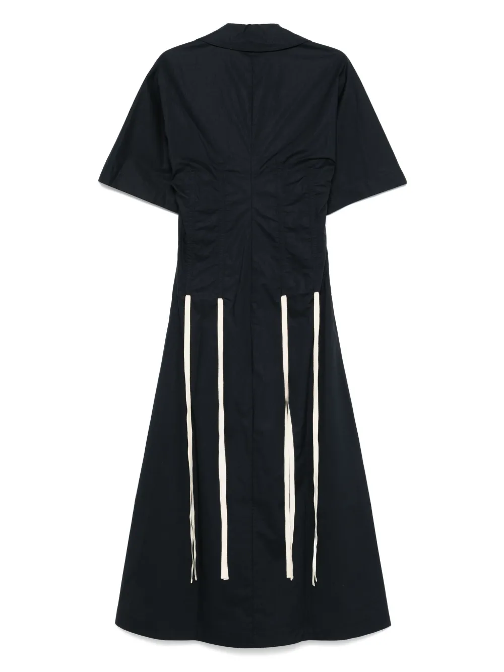 Plan C Katoenen midi-jurk - Blauw