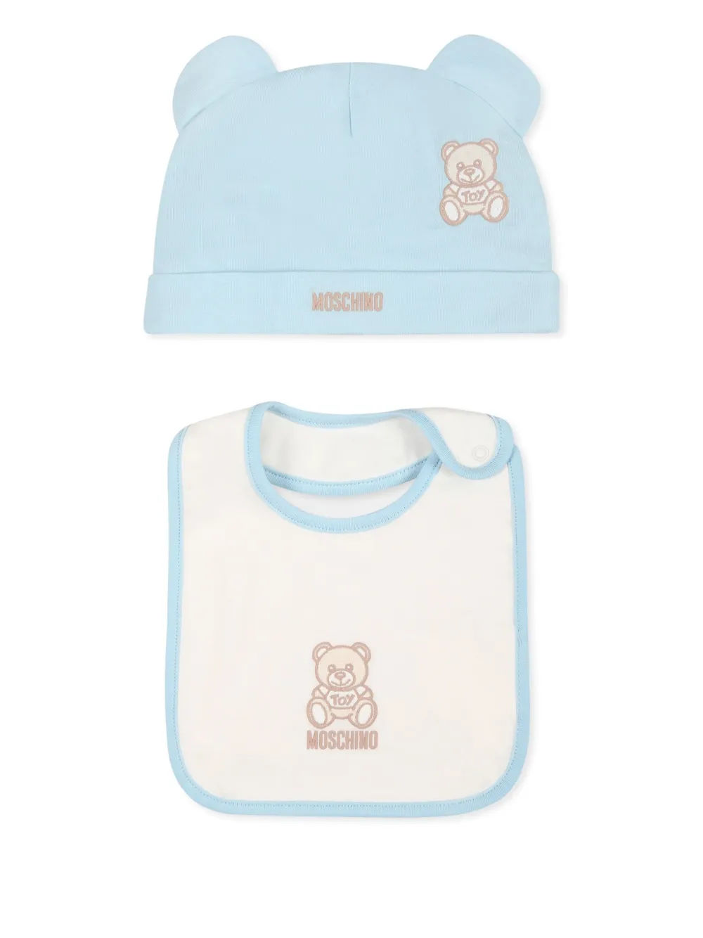 Moschino Kids Teddy Bear beanie set - Blu