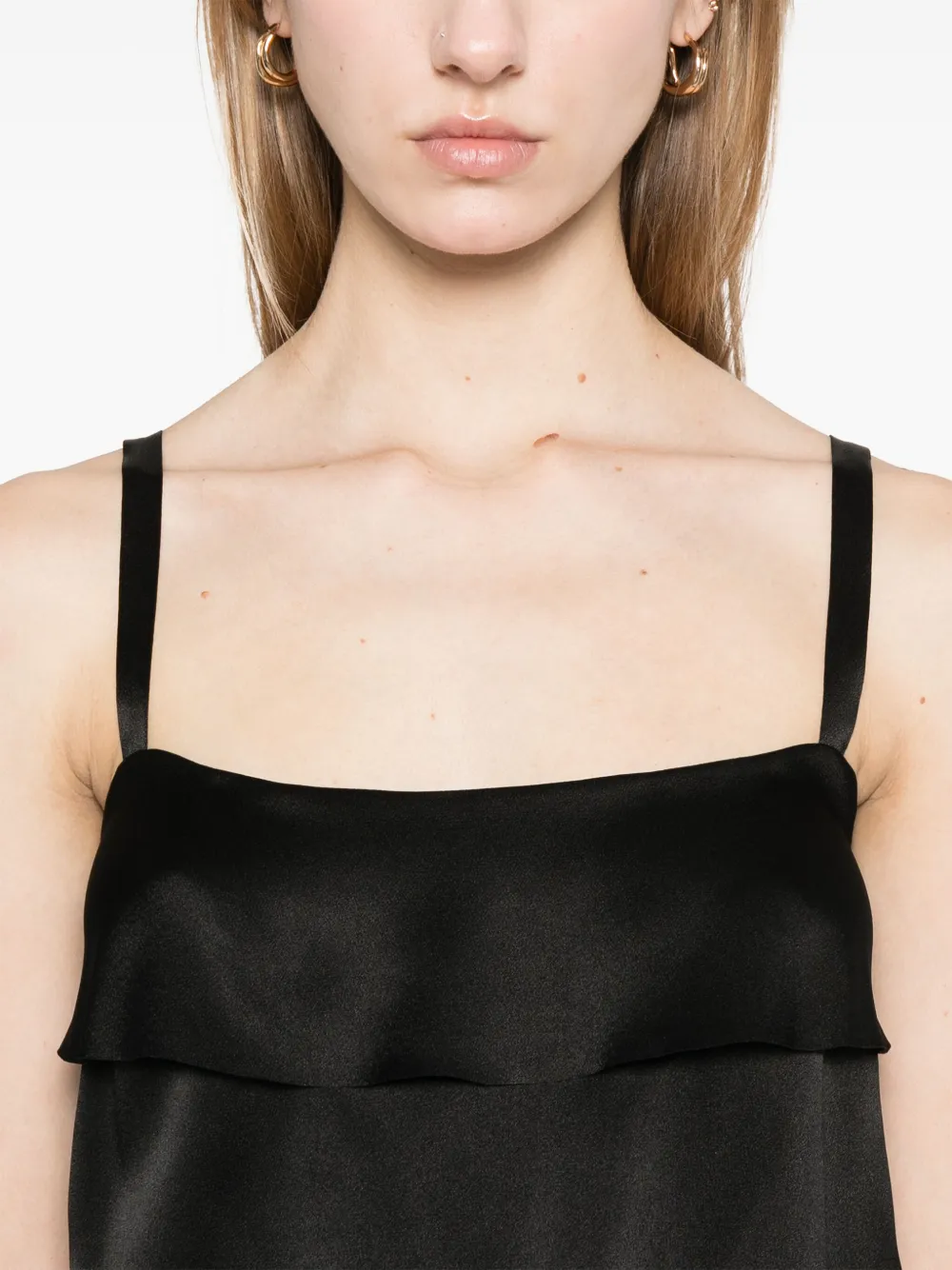 Alberta Ferretti Top met ruches-detail Zwart