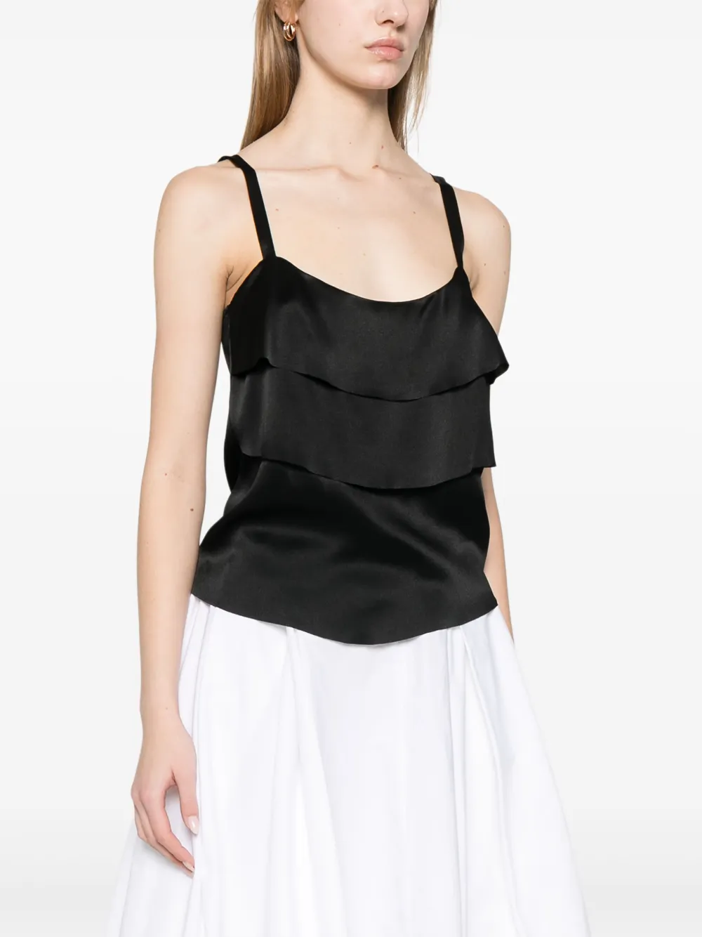Alberta Ferretti Top met ruches-detail Zwart